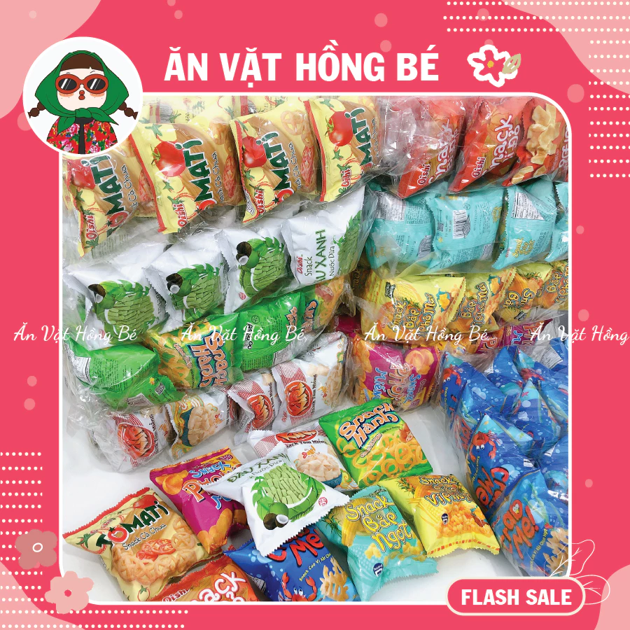 [Bịch 20 gói] Bim bim Oishi (GÓI MINI 6G) đủ vị lựa chọn hàng chính hãng, đồ ăn vặt cổng trường