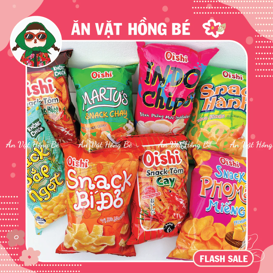 [GÓI SIÊU TO KHỔNG LỒ 110G] Bim bim Oishi đủ 8 vị hàng chính hãng