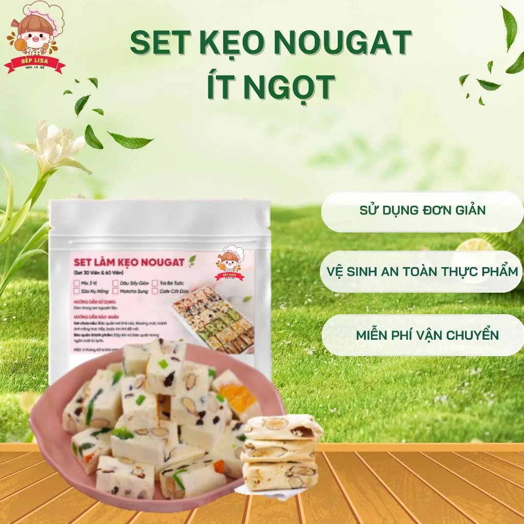 Set làm kẹo nougat ăn kiêng - Dùng marshmallow không đường (Không kèm bơ)