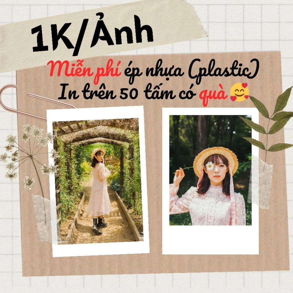 In ảnh pola theo yêu cầu 1K/ tấm  - nhận in từ 30 ảnh - in trên 50 ảnh có quà