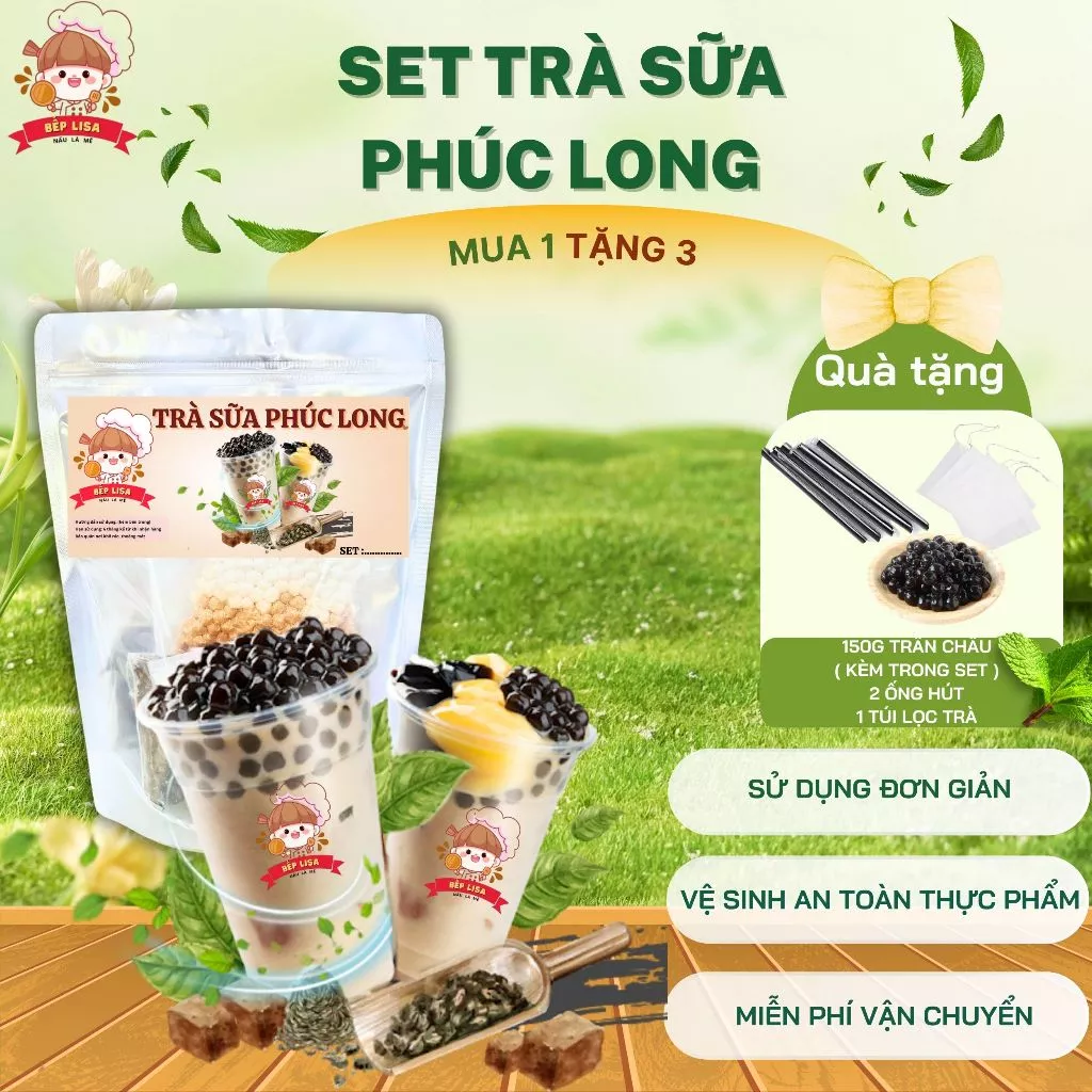 Set nguyên liệu tự pha trà sữa Phúc Long tại nhà (25-30 Ly) - Bếp Yêu Lisa