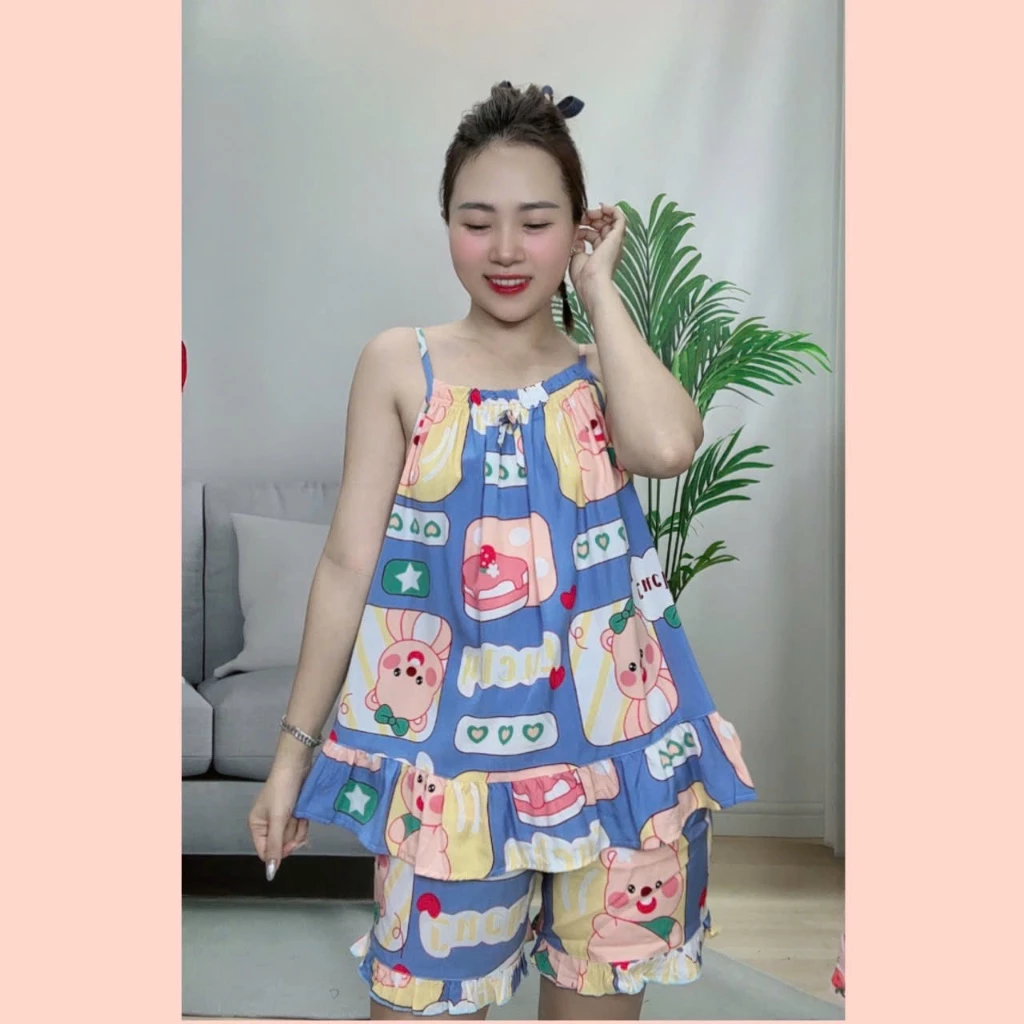 TL244_ĐỒ BỘ NỮ MẶC NHÀ, ĐỒ BỘ TOLE LANH ĐÙI 2 DÂY VNXK , SIZE 40-85KG