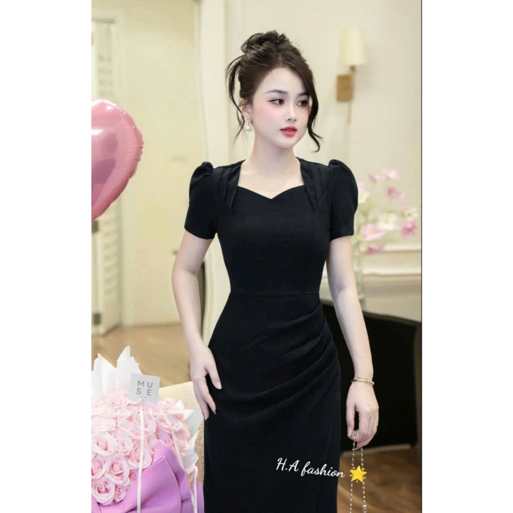 ĐẦM NỮ DỰ TIỆC THIẾT KẾ VÒNG 3 XẾP LY SIÊU XINH, THỜI TRANG SANG CHẢNH, THANH LỊCH