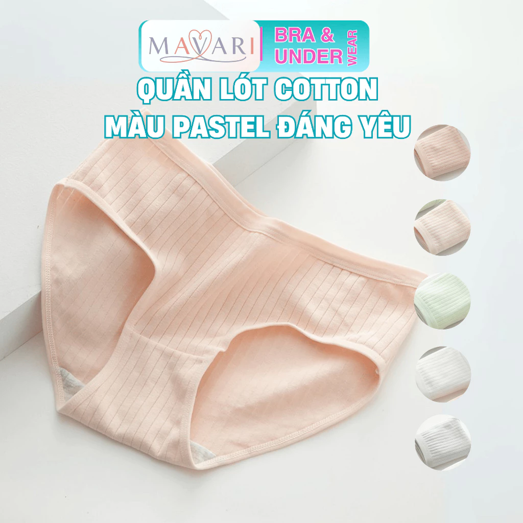 Quần lót nữ trơn cao cấp - Quần lót cotton cạp vừa ôm eo đáy may kháng khuẩn AMYBRA L562