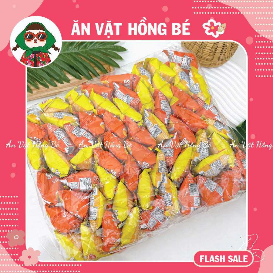 Bịch 60 Gói Cá Viên Chiên Snack Bim Bim, snack cá viên chiên Minh Châu chính hãng, đồ ăn vặt