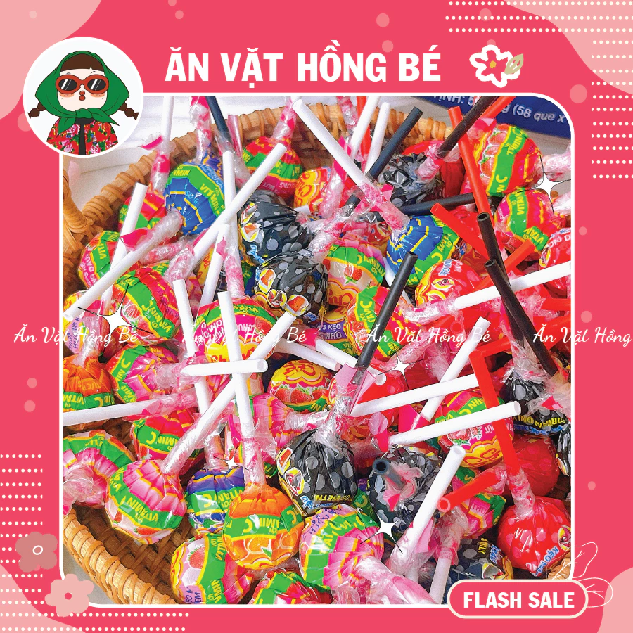 [20 CHIẾC] Kẹo mút Chupa Chups hương hỗn hợp với vitamin C, Đồ ăn vặt