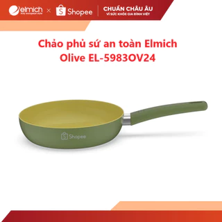 ( Độc quyền chỉ có trên Shopee) Chảo chống dính Ceramic Elmich  Olive EL5983OV size 24cm