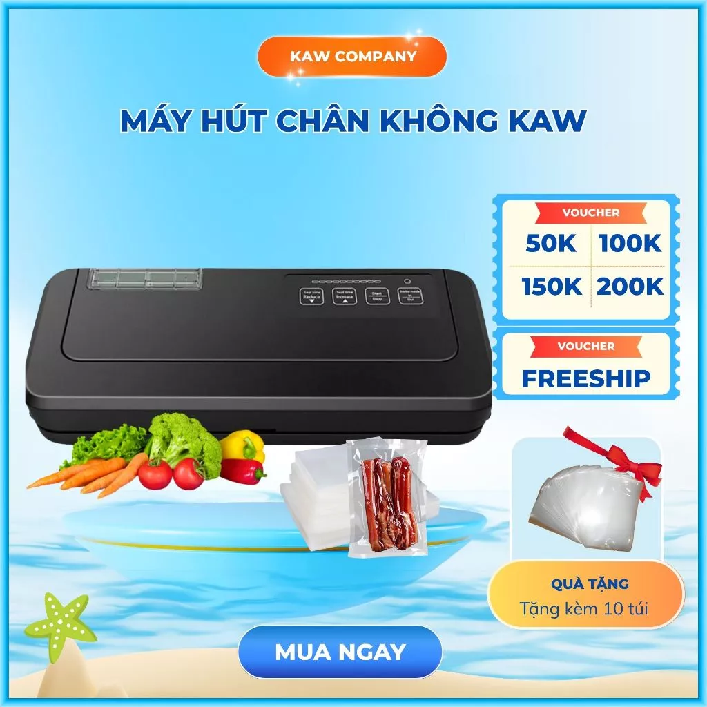 Máy Hút Chân không  KAW P290, P280, Lực hút khỏe, hàn tự động, hút tự động,tặng kèm 10 túi trơn