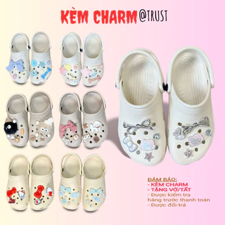 Sục Cross Clog Classic [KÈM CHARM Theo Chủ Đề Như Hình + VỚ] Dép đúc nguyên khối nam nữ đế cao 3 cm êm nhẹ - trustvnxk