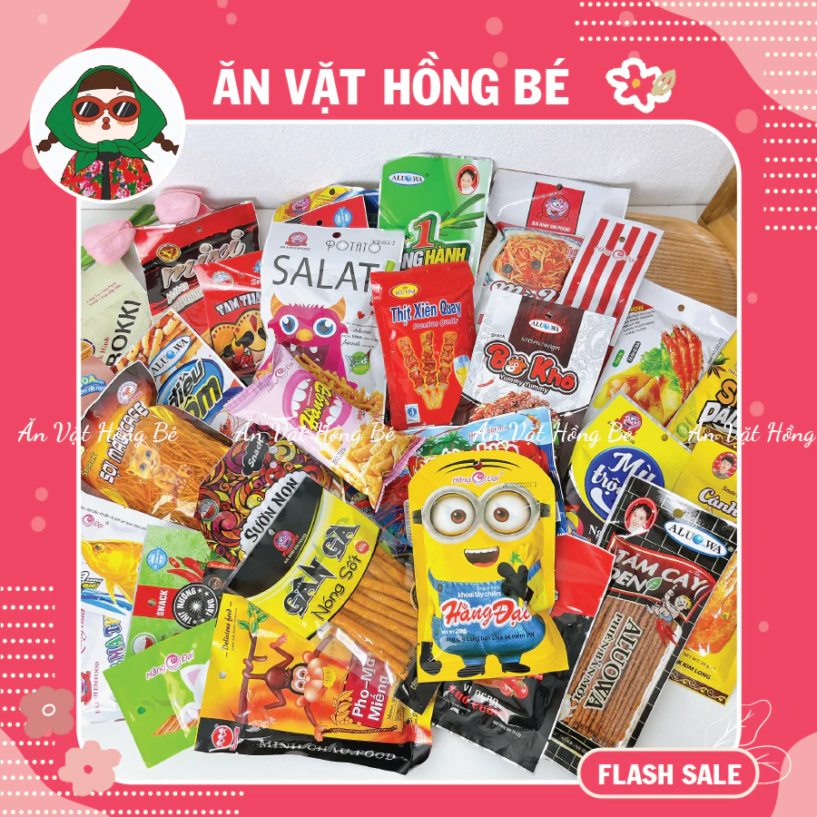 [10 Gói] Snack tăm cay nhiều loại, snack tăm cay cổng trường tuổi thơ, đồ ăn vặt