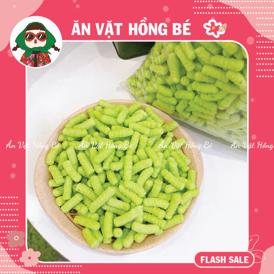 Bim Bim Đậu Xanh Nước Cốt Dừa, Bánh Đậu Xanh Tuổi Thơ, đồ ăn vặt, Ăn Vặt Hồng Bé