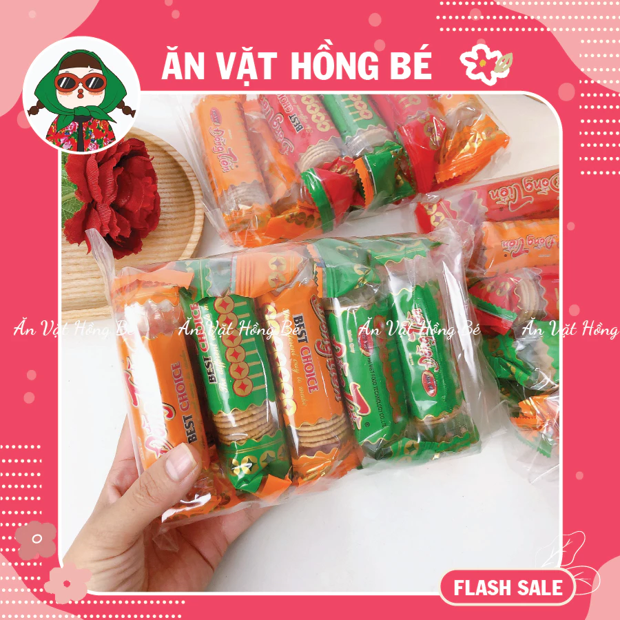 BỊCH 10 GÓI Bánh Quy Đồng Tiền Bơ Sữa Thơm Ngon, đồ ăn vặt cổng trường tuổi thơ