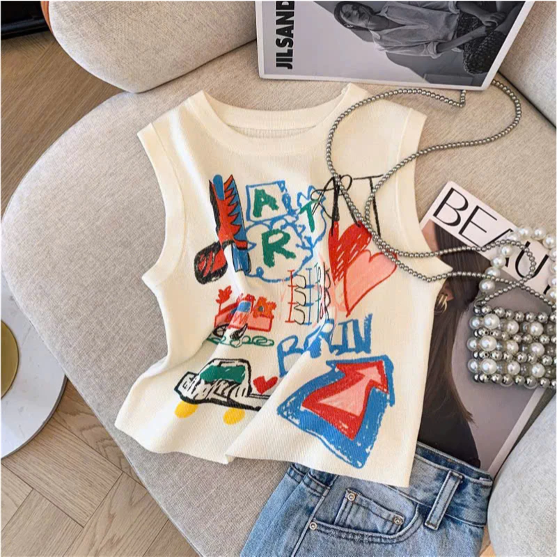 Áo Tanktop, ba lỗ Nữ fom lửng  mặc hè MENINA_ STUDIO, áo ba lỗ nữ COTTON croptop in hình siêu xinh