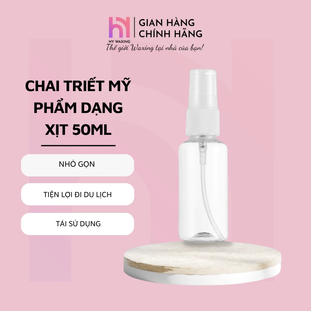 Combo 2 Lọ Chiết Mỹ Phẩm Du Lịch HYWAXING Chai Xịt Phun Sương Chất Liệu PVC Dung Tích 50ml CI-252