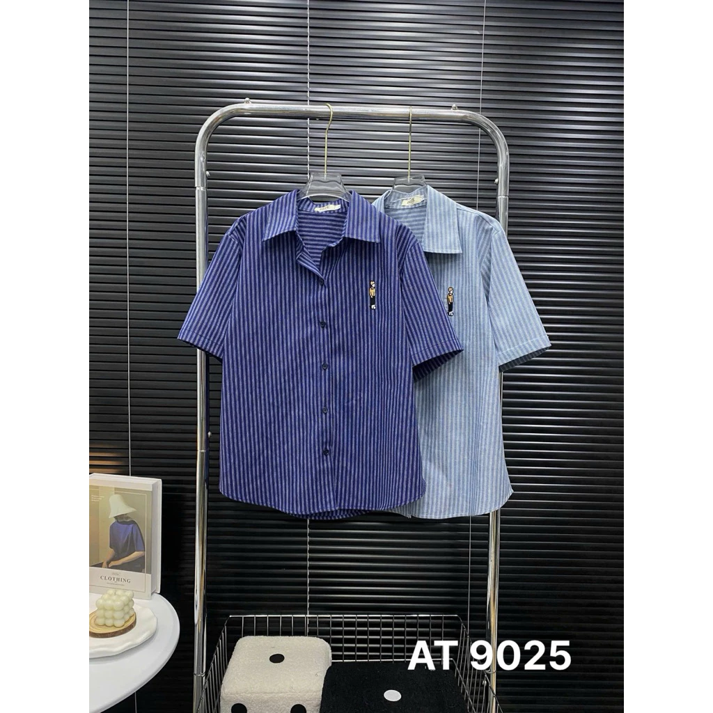 Áo sơ mi sọc dài tay bigsize 55kg-90kg vải linen sọc xịn dày dặn đi chơi, đi học AT9030 thời trang