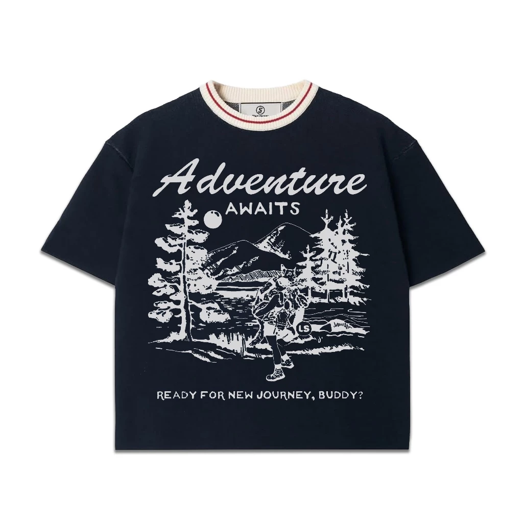 SLICK "ADVENTURE" KNIT LINEN COTTON T-SHIRT FORM BOXY BY THE SLICK WAY UNISEX