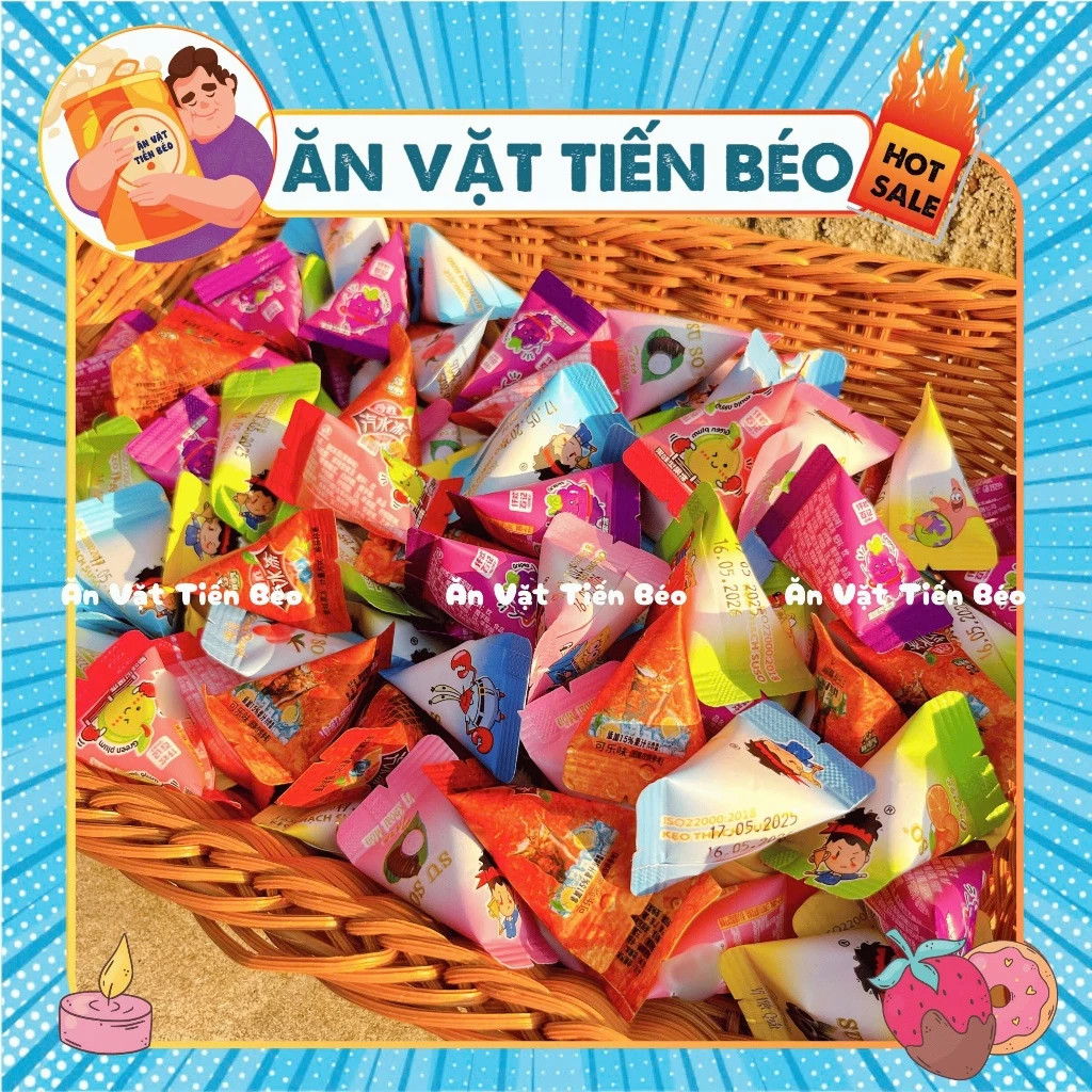 [10 CHIẾC] Thạch trái cây tam giác Konjac zaizai thơm ngon, đồ ăn vặt cổng trường