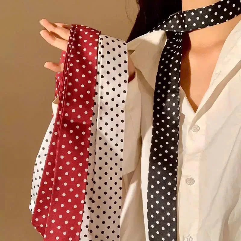 Khăn canvas choàng cổ làm thắt lưng hoạ tiết beo/ chấm bi phụ kiện thời trang hottrend