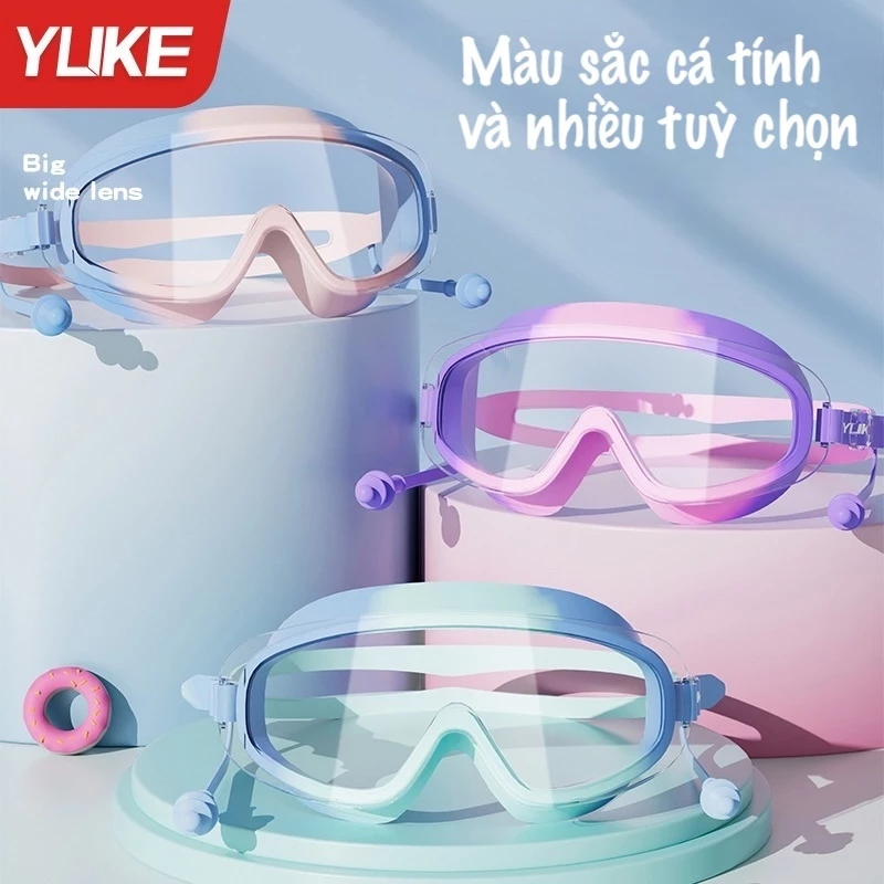 Kính bơi trẻ em không gọng, nút bịt tai liền kính YUKE YJ6022