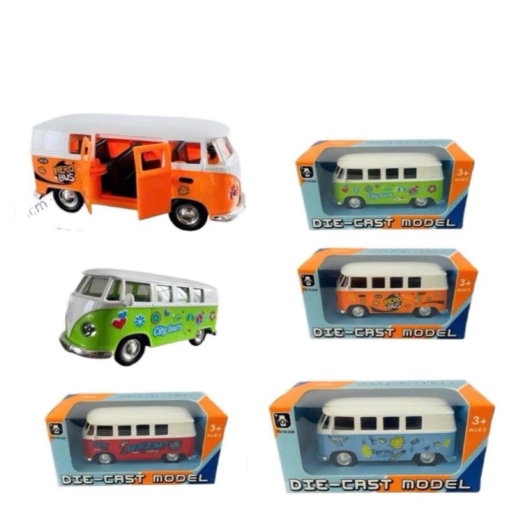 Xe buýt hợp kim kết hợp nhựa Abs - tỉ lệ 1:36 - mở được cửa xe - nhiều màu sắc - đồ chơi toy