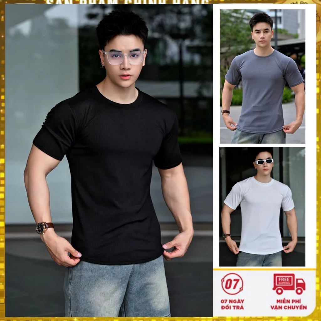 Áo thun nam cổ tròn chất tăm lạnh fom body ôm sát trẻ trung Menswear Basics QLQ.86 đủ size 45-86kg