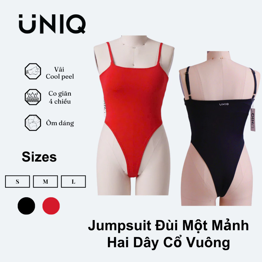 Jumpsuit Đùi Gym Yoga Nữ UNIQ Một Mảnh Hai Dây Cổ Vuông
