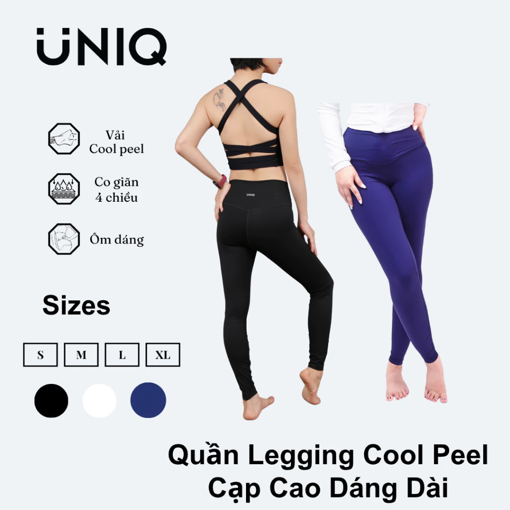 Quần Legging Gym Yoga Nữ UNIQ Cool Peel Cạp Cao Dáng Dài