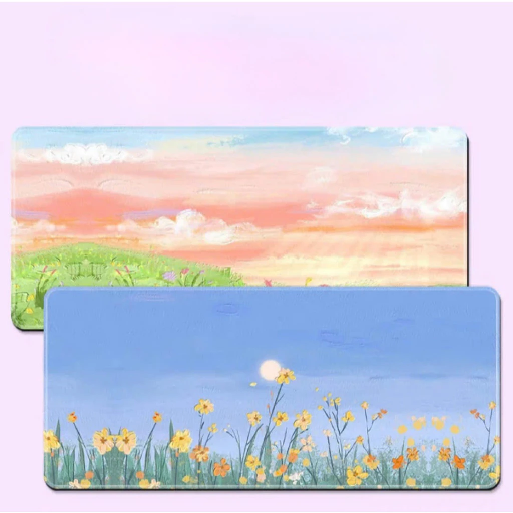 Lót Chuột Máy Tính Cỡ Lớn Phong Cảnh Tranh Sơn Dầu – Decor Bàn Làm Việc Gaming, Chống Trượt, Nhiều Mẫu Thiên Nhiên