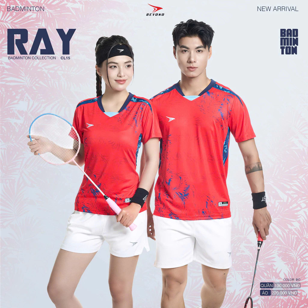 Áo thể thao, áo cầu lông pickleball tennis BEYONO Ray CL15 nam nữ co giãn thoáng khí, thấm hút mồ hôi