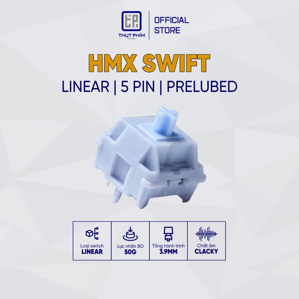 Switch HMX Swift Linear Công tắc bàn phím cơ 5 pin lực nhấn 50g Thụt Phím Store