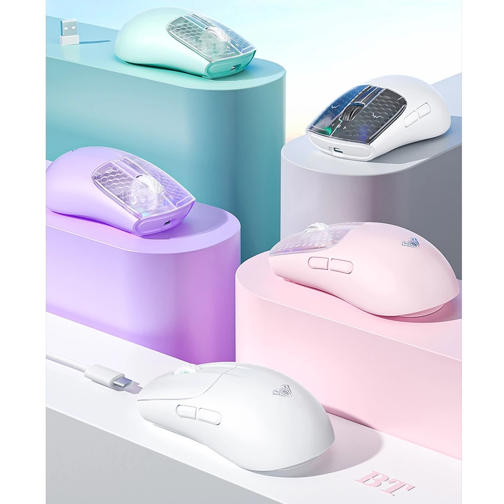 Chuột Không Dây Aula Kết Nối bluetooth 2.4g Chuột Máy Tính CoputaTrong Suốt Siêu Nhẹ SC560
