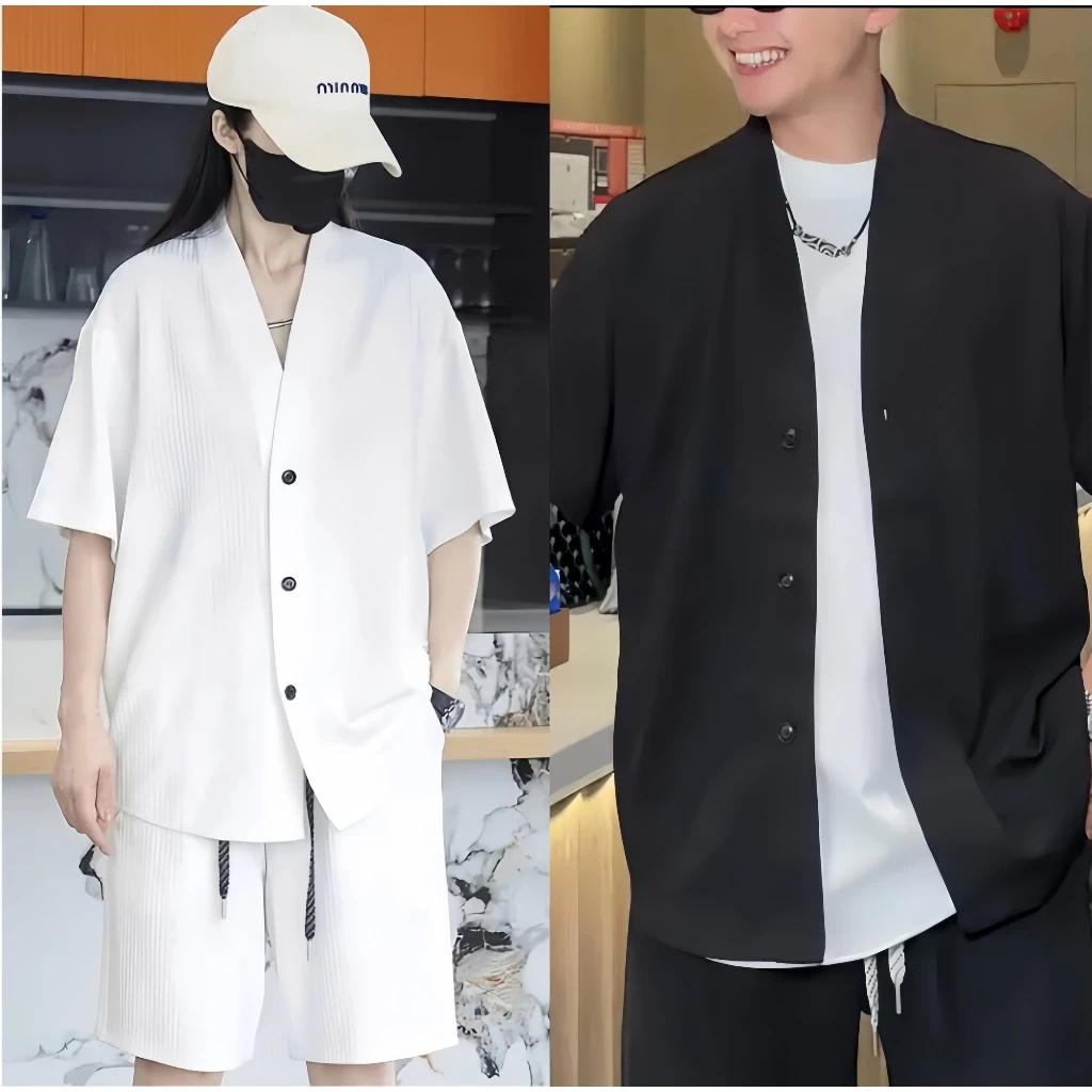 Bộ Cộc Nam Nữ Thiết Kế Cổ Hàn Chất Vải Cotton Gân Đũa Phong Cách Trẻ Trung (BO8)