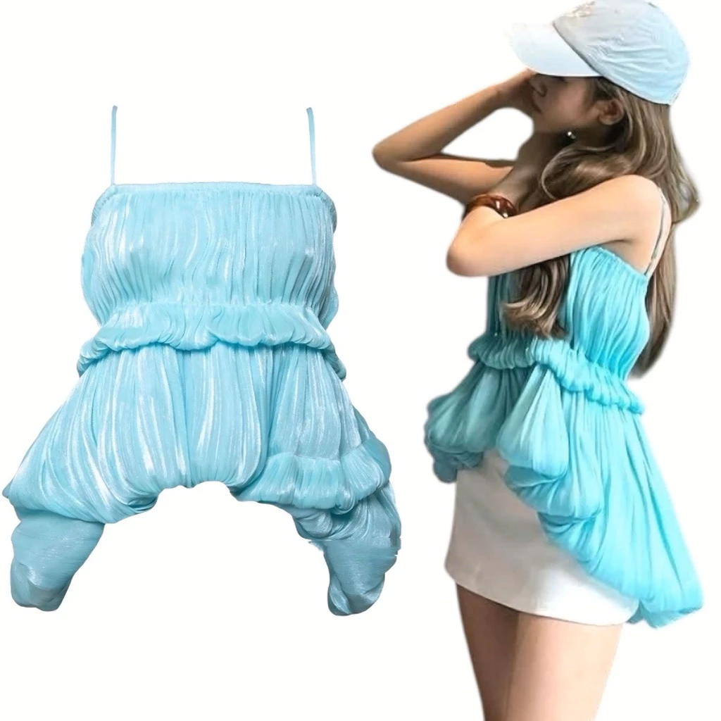( Loại 1 ) 537 - Áo Hai Dây From Bí Vải Voan Tơ Óng Cao Cấp
