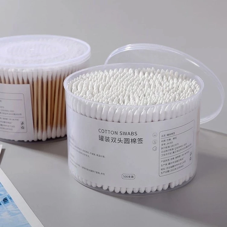 (Combo 3 ) Hộp 500 Tăm Bông Thân Gỗ Ngoáy Tai Người Lớn 2 Đầu Vệ Sinh Tai Đa Năng An Toàn Tiện Lợi Gia dụng Yến Nhi