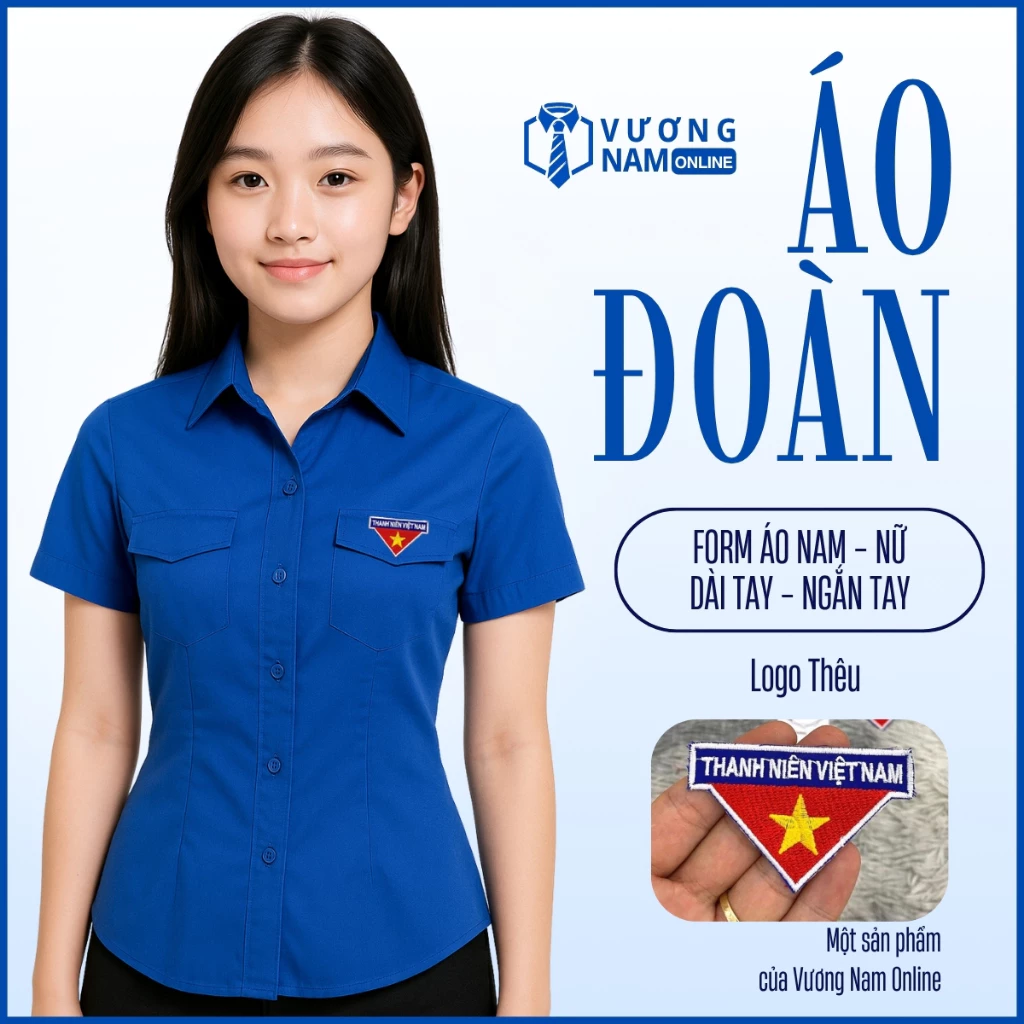 Áo sơ mi đoàn thanh niên Việt Nam chất lụa và kate thoáng mát VNO141