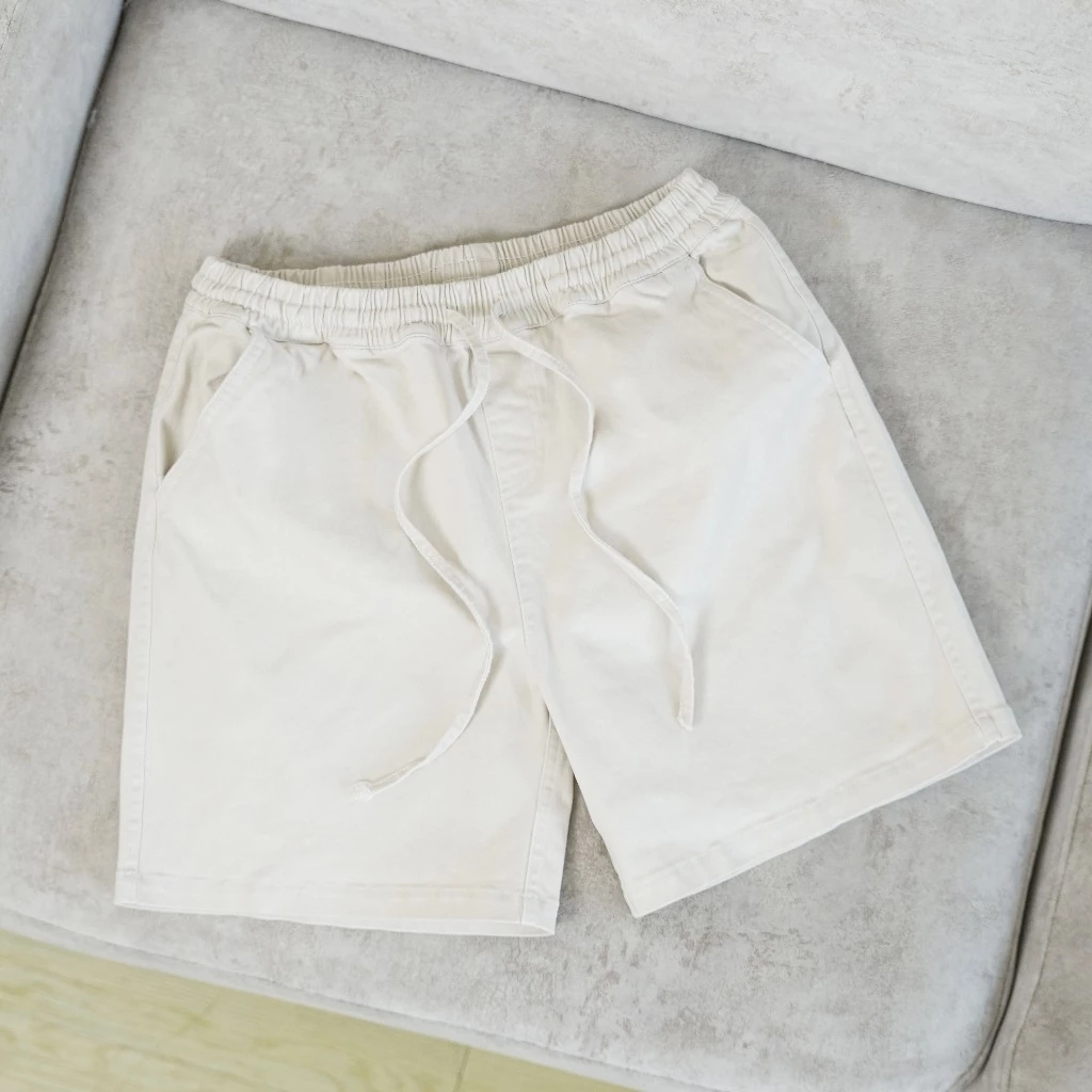 Quần Short Nam Kaki Flex, Quần Đùi Nam Trên Đầu Gối, Lưng Đai Thun - MANNER