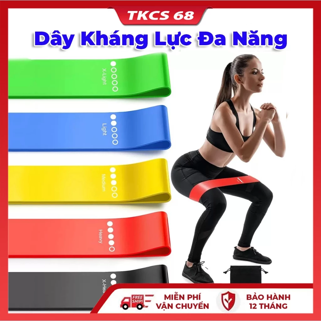 Dây Kháng Lực Đa Năng Mini Band Tập Gym , Tập Mông, Tập Chân Bóng Đá Tại Nhà Đơn Giản Hiệu Quả