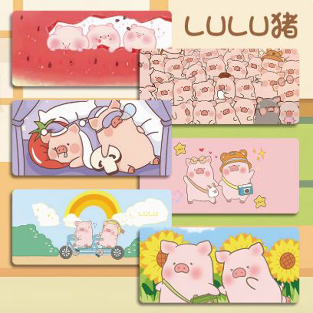 Lót Chuột LULU Heo Hồng Cute – Miếng Lót Chuột Máy Tính Cỡ Lớn, Chống Trượt, Hình Hoạt Hình Dễ Thương
