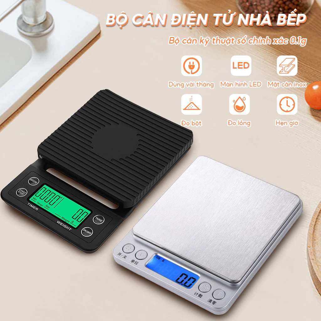 [🔥wonzom]Cân pha cà phê tiểu ly điện tử mini Cân điện tử nhà bếp mini Cân cà phê nhỏ giọt 0.1g - 5kg