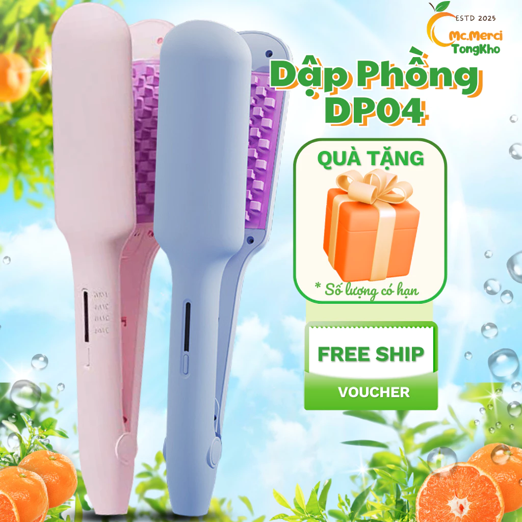 Máy Bấm Dập Phồng Tóc DP04 - Máy Dập Xù Chân Tóc Răng Vuông 4 Mức Nhiệt - Điều Chỉnh Nhiệt Độ - Làm Phồng Chân Tóc.