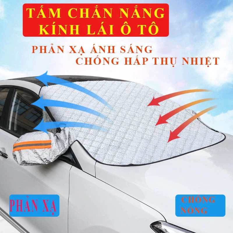 Bạt che kính lái ô tô YIPAUTO Bạt che nắng ô tô 4 lớp Bạt che kính trước ô tô Bạt che ô tô phản quang
