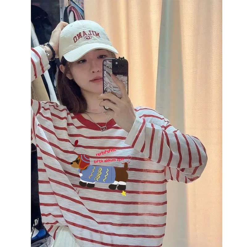 Áo thun nữ Dài tay Kẻ Sọc thun Xược, giấy form rộng thời trang menina_studio, áo dài tay sọc xược trẻ trung mặc mát
