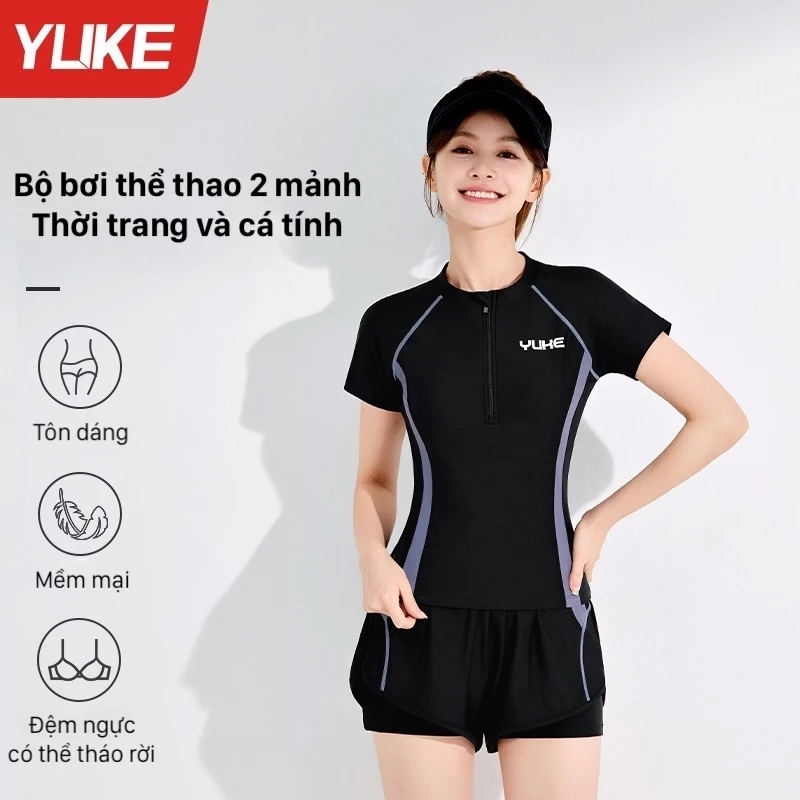 Bộ đồ bơi nữ thể thao 2 mảnh YUKE YY82313 - nhập khẩu chính hãng