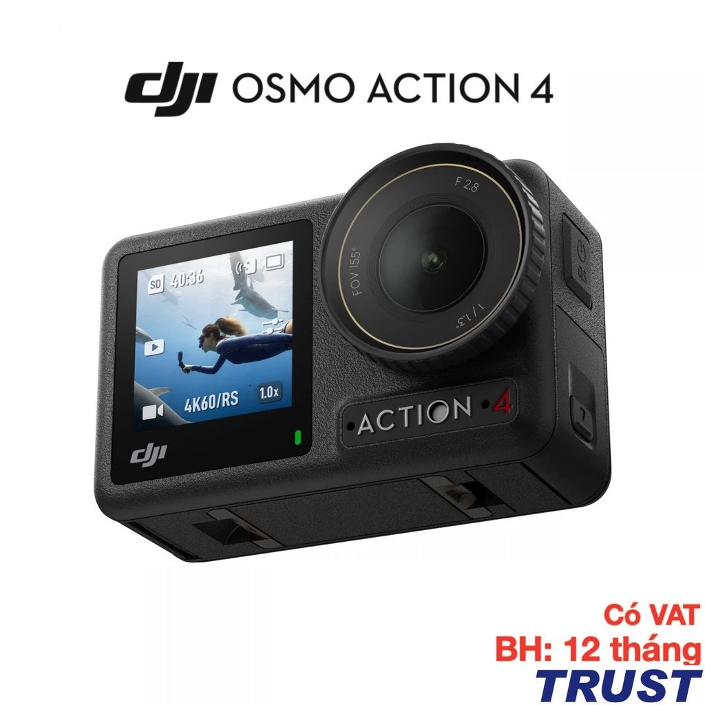 Camera hành động DJI Osmo Action 4 máy quay hành trình 4K 120fps, góc siêu rộng - Chính Hãng