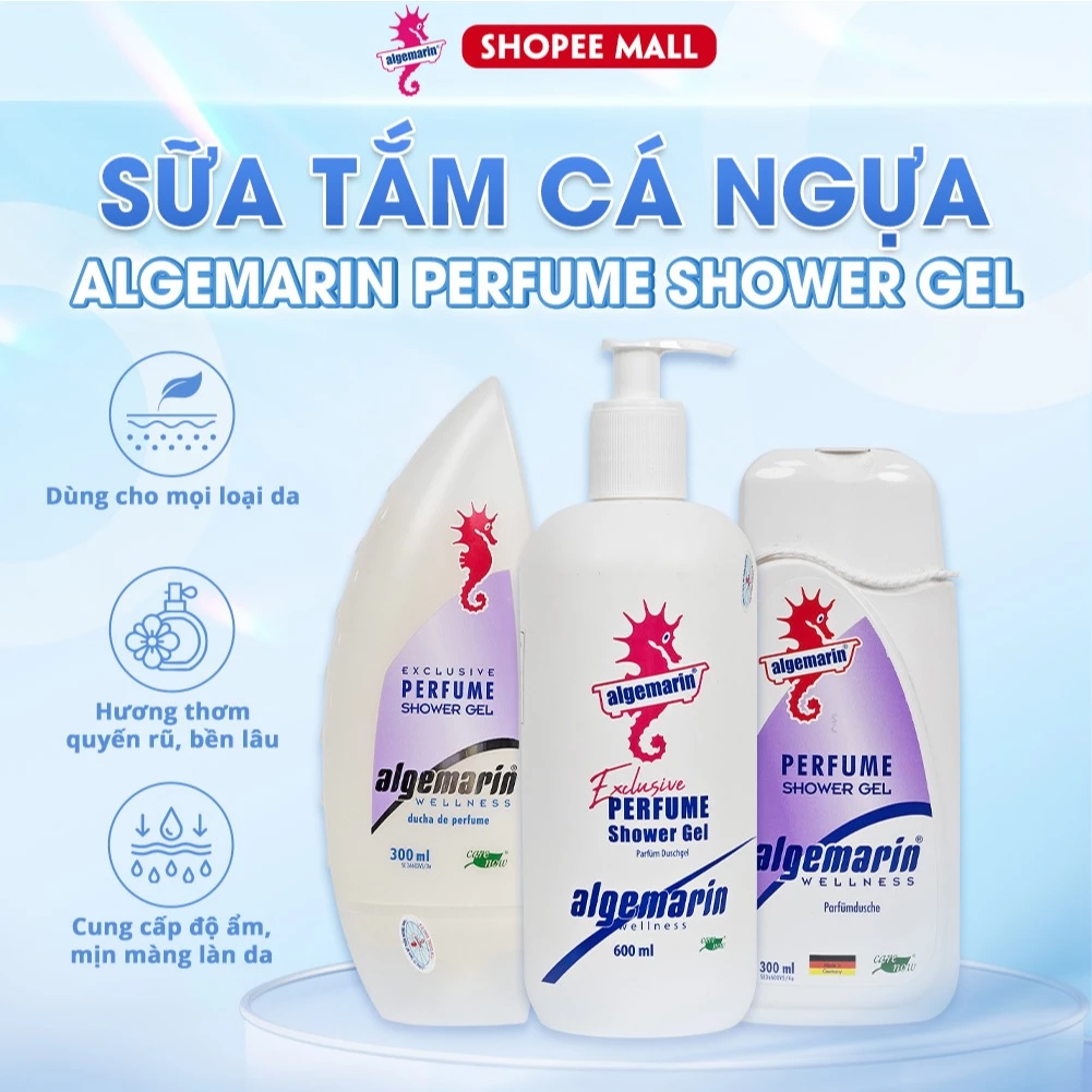 Sữa Tắm Cá Ngựa Đức Algemarin Perfume Shower Gel Hương Thơm Quyến Rũ,Lưu Hương Lâu, Dưỡng Ẩm, Mịn Da 300ml,600ml.