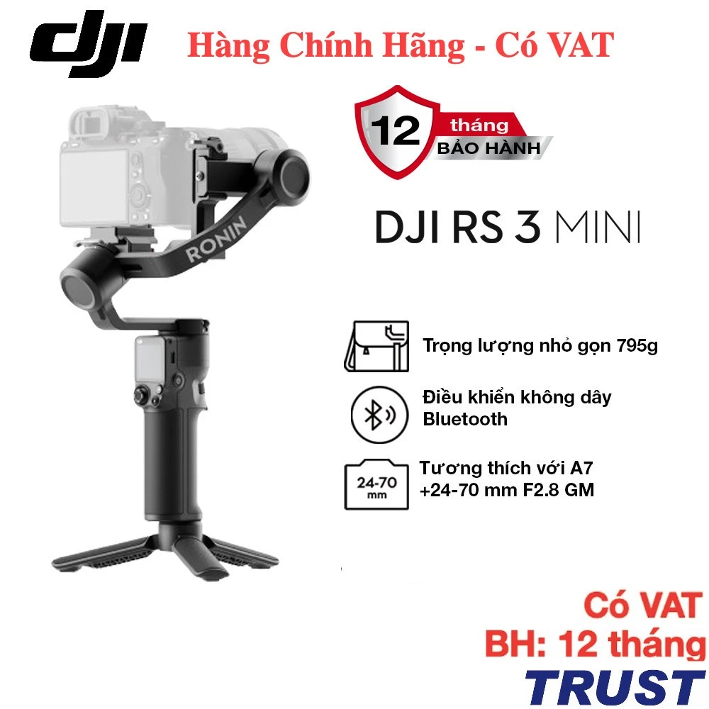 Gimbal máy ảnh DJI RS 3 Mini gọn nhẹ tải trọng 2kg