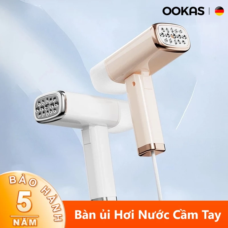 OOKAS Bàn ủi Hơi Nước Cầm Tay thích hợp Cho Mọi Loại Vải, Bàn ủi Cầm Tay, Bàn ủi Hơi Nước dung lượng Lớn