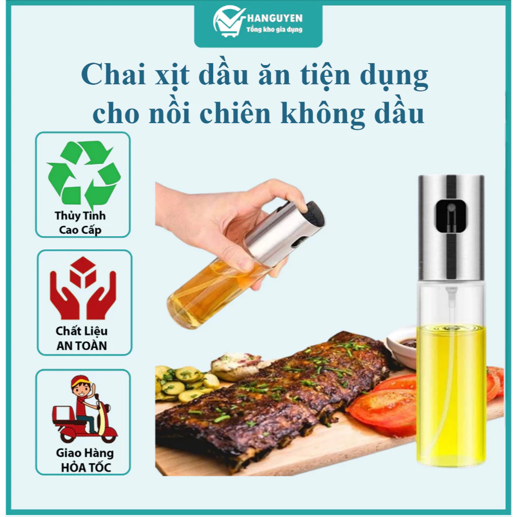 Chai xịt dầu ăn tiện dụng cho nồi chiên không dầu - bình xịt dầu cầm tay BBQ #A128