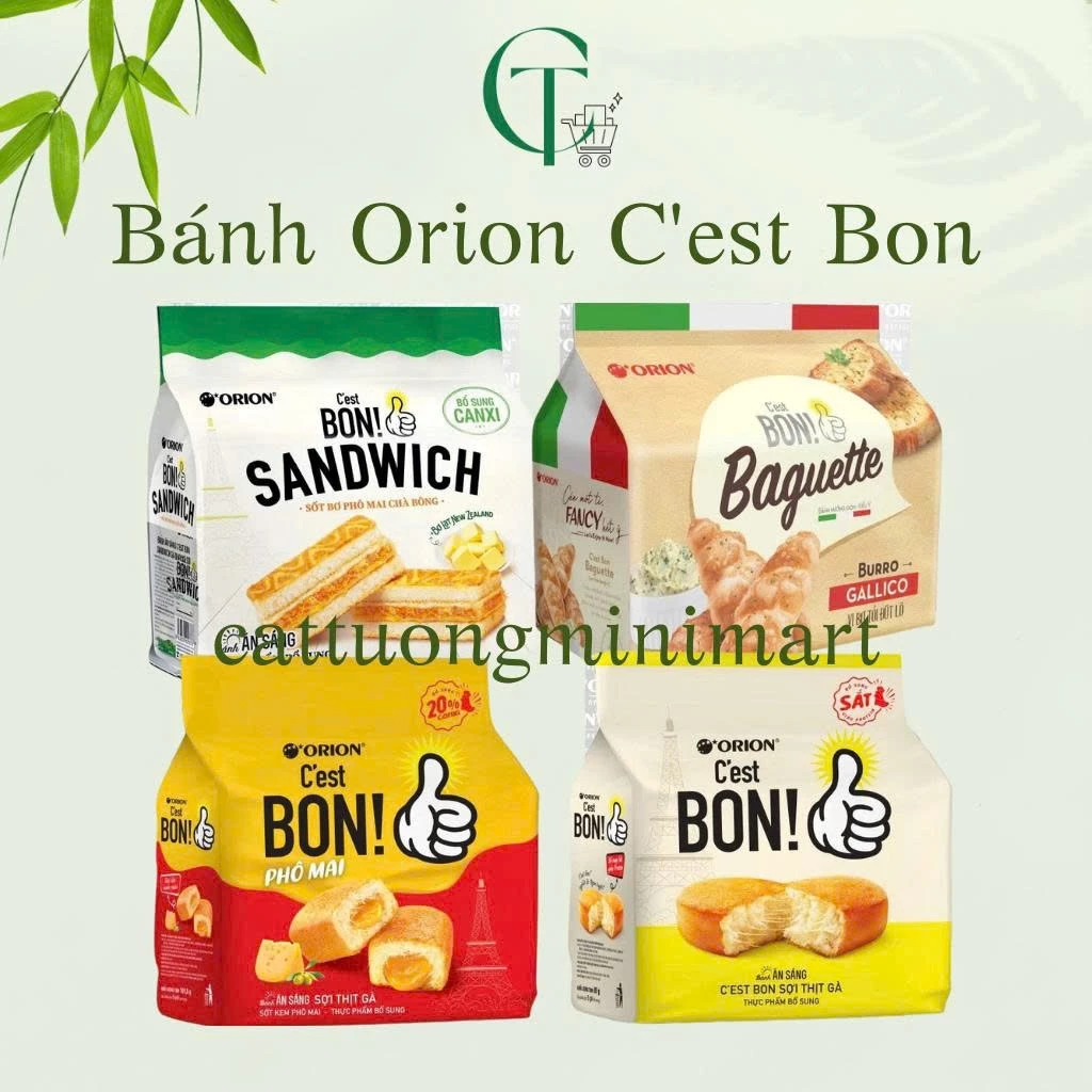 Bánh ăn sáng C'est Bon Baguette vị bơ tỏi I Sandwich sốt bơ phô mai chà bông I sợi thịt gà truyền thống