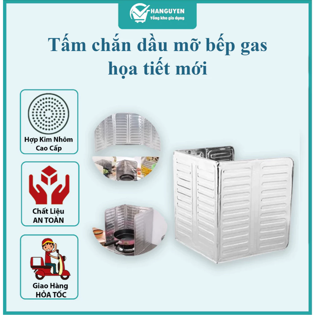 Tấm chắn dầu mỡ bếp gas họa tiết mới - khung nhôm cách nhiệt, chống văng tiện lợi